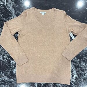 V neck Sweater- Tan